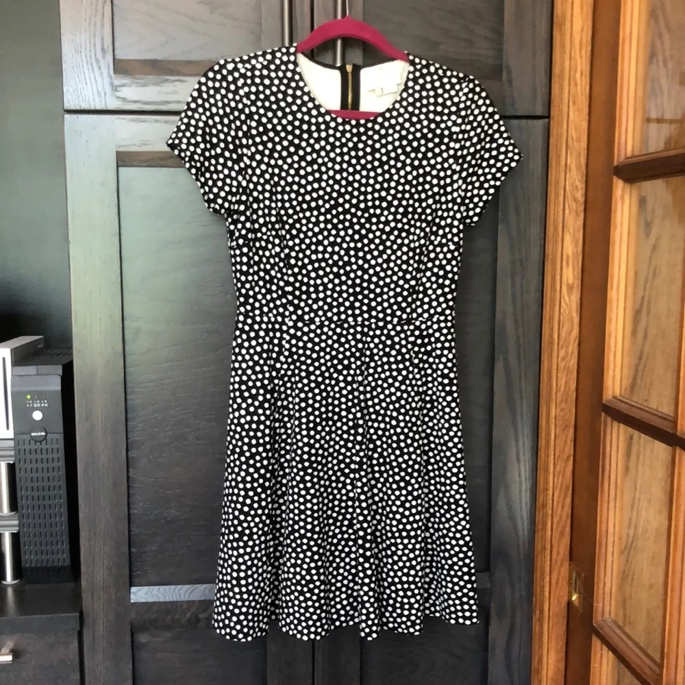 kate spade Black and White Polka Dot Midi Dress
